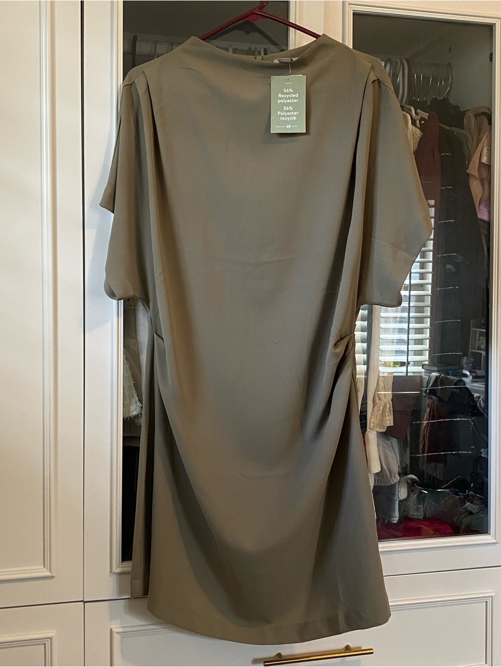 H&M Olive Green Midi Shift Dress